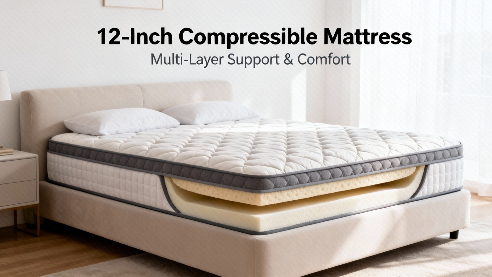 12-Inch Compressible Mattress: Multi-Layer Support & Comfort