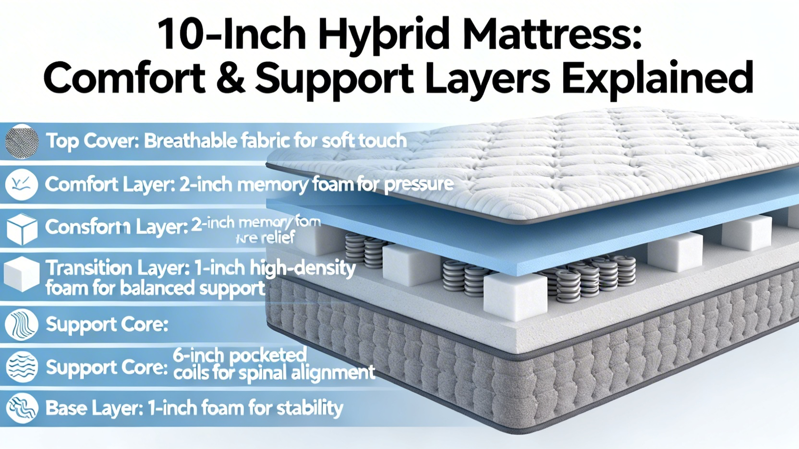 10-Inch Hybrid Mattress: Comfort & Support Layers Explained