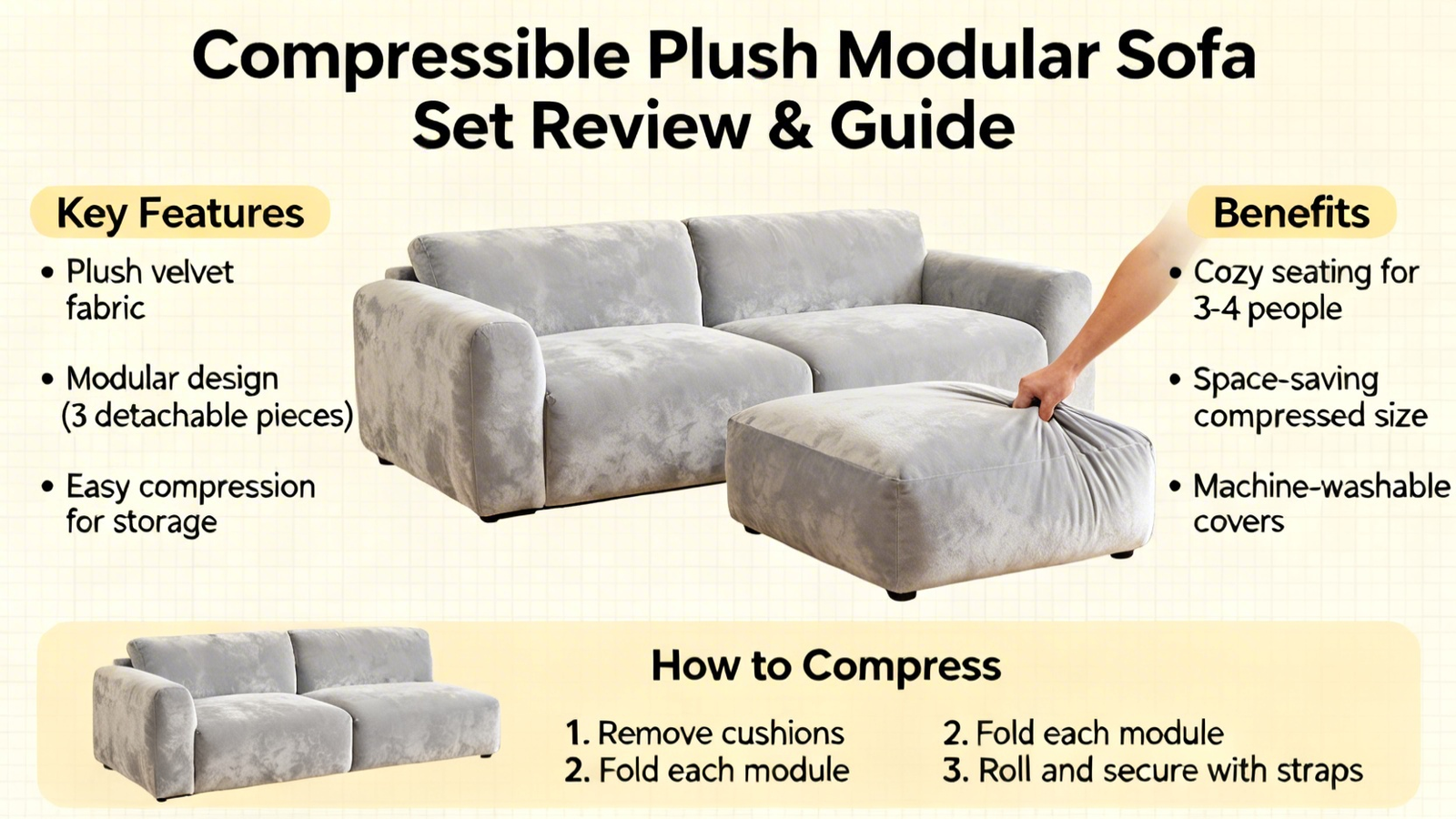 Compressible Plush Modular Sofa Set Review & Guide