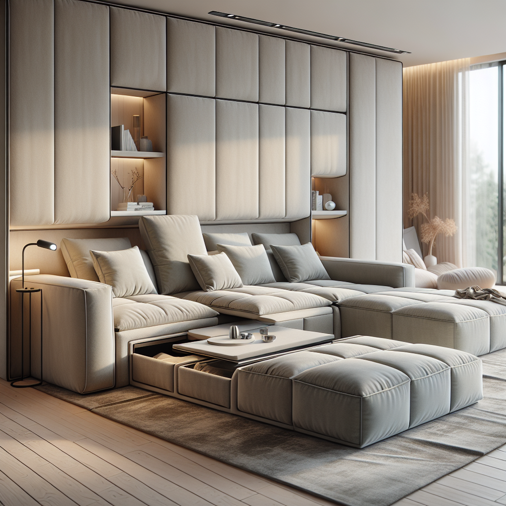 Plush Modular Lounge Sofa Set with Detachable Ottoman and Smart Storage for Comfortable Modern Living