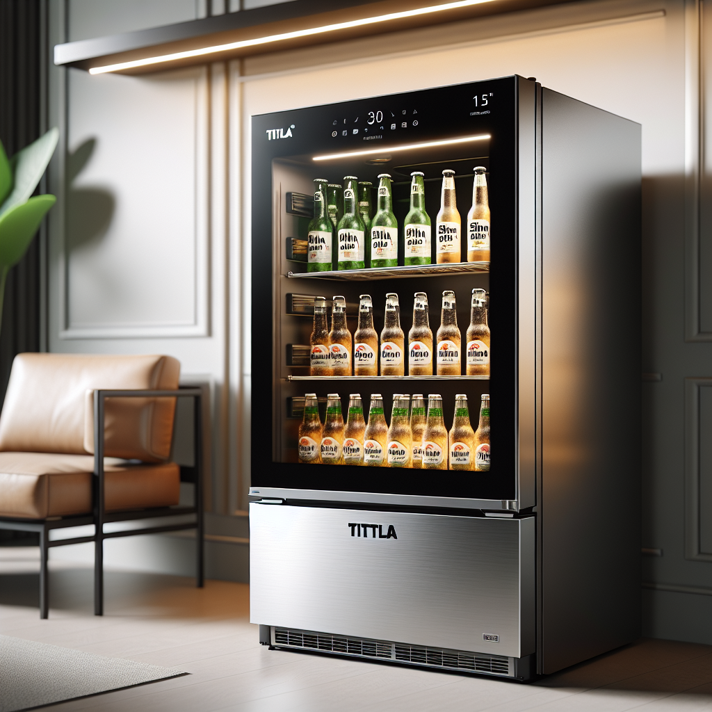TITTLA 15 Inch Beverage Cooler Features Durable Stainless Steel Design Advanced Cooling and Flexible Storage for Home Bars and Offices